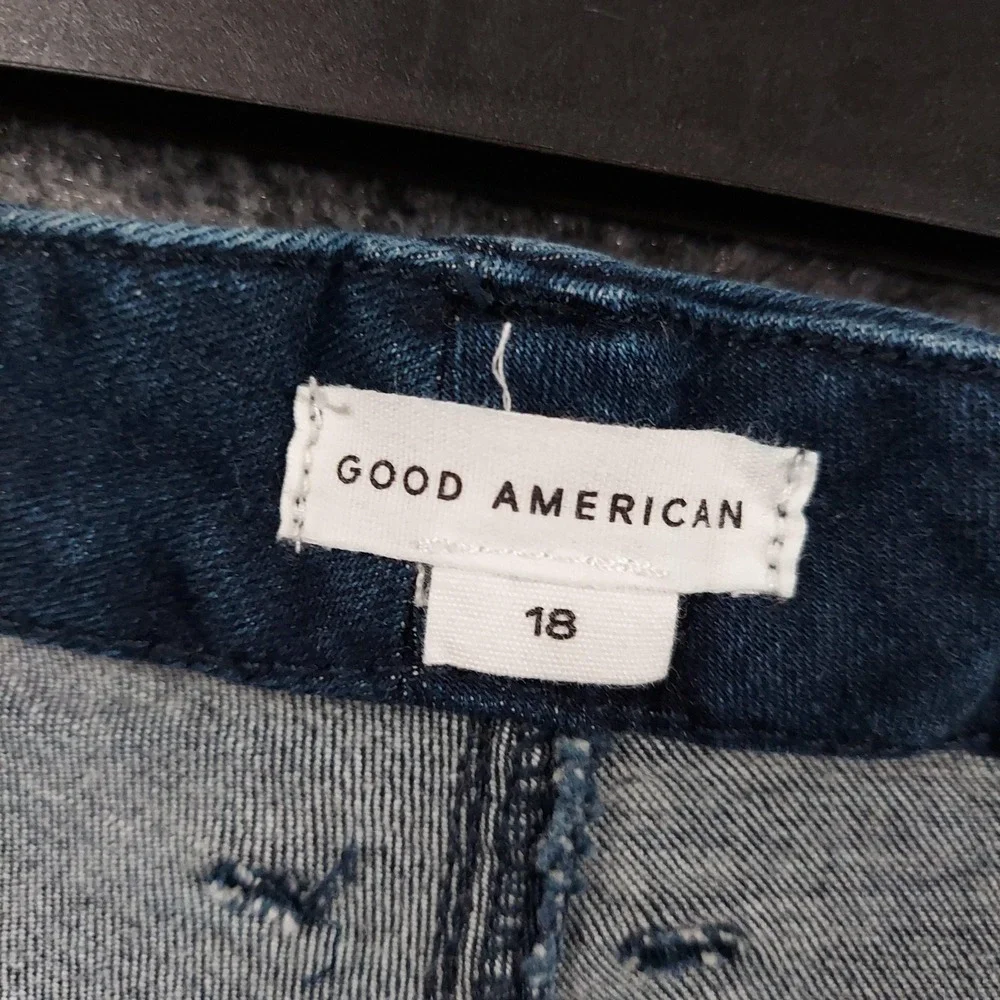 Good American Jeans Womens 18 Blue Dark Wash Skinny Slim Fit Stretch Denim Pants